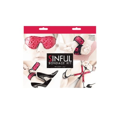 Zestaw-SINFUL BONDAGE KIT PINK